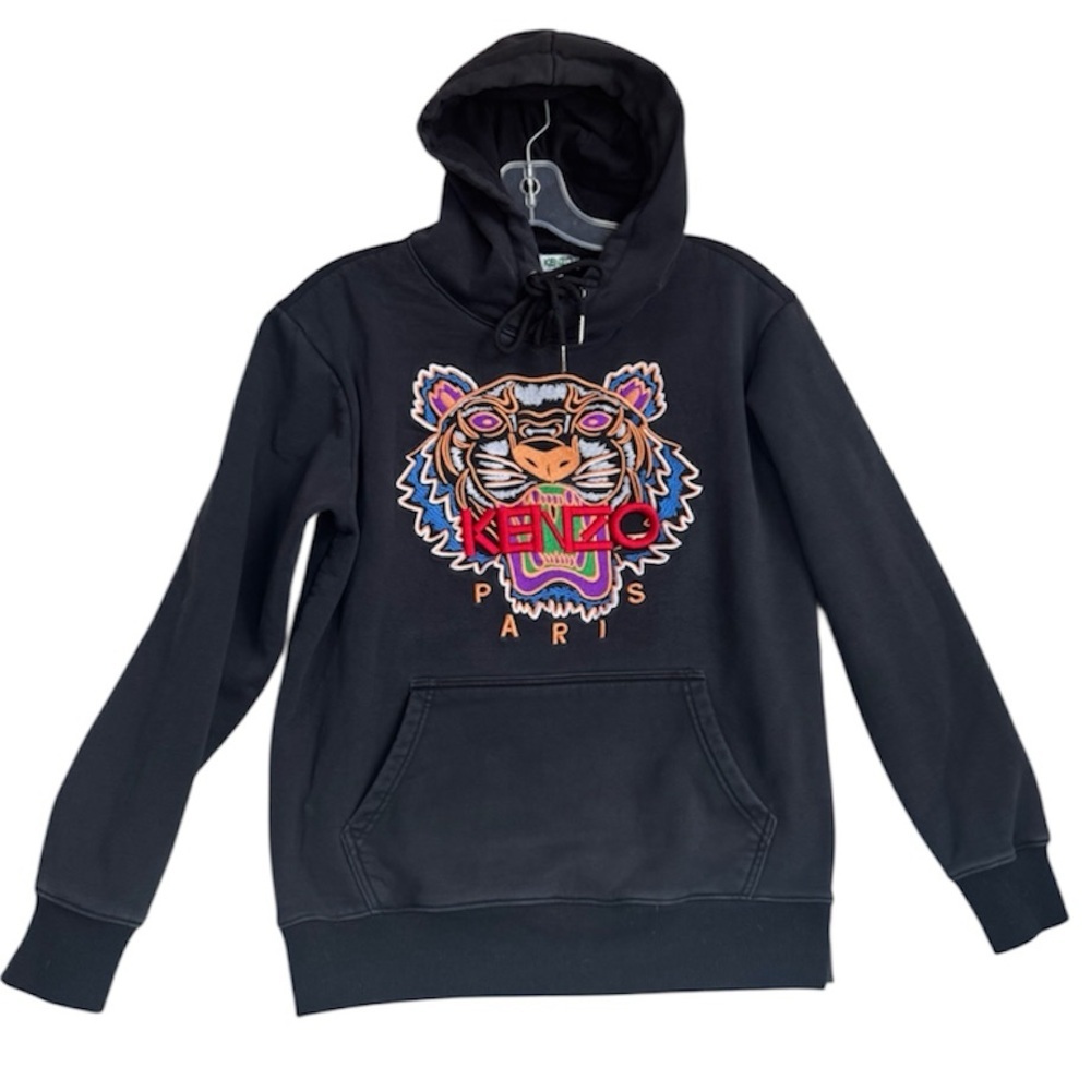 KENZO Tiger Embroidery Hoodie Animal Sweatshirt Sweater Pullover Pocket Cotton L